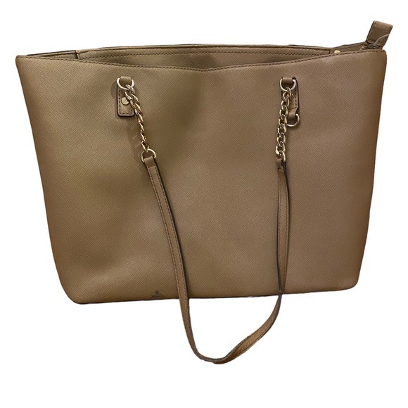 Michael Kors Camel Gold Chained Strap Shoulder Tote